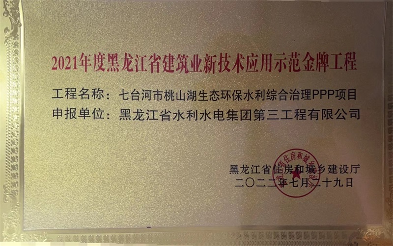 2021年度省建筑业新技术应用示范金牌工